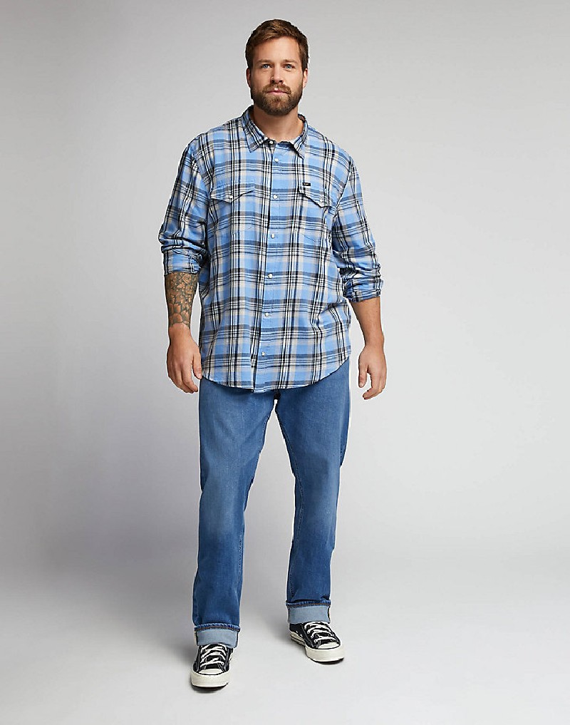 Lee Clean Western Shirt Prep Blue