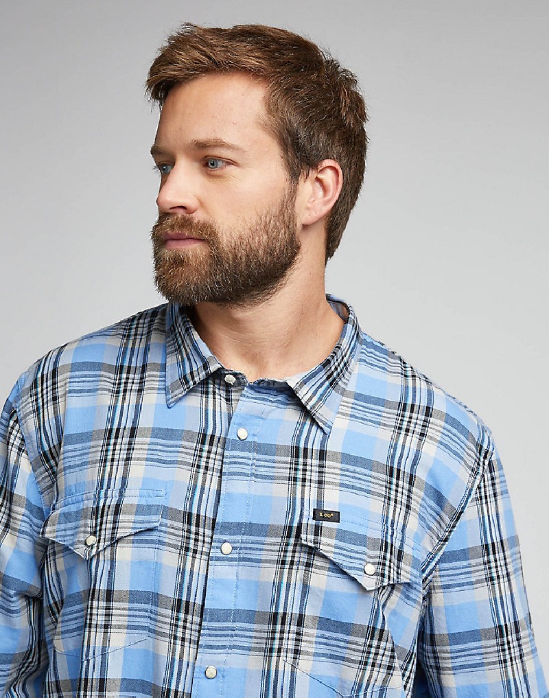 Lee Clean Western Shirt Prep Blue