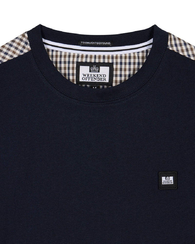 Weekend Offender Diaz Check Tee Navy