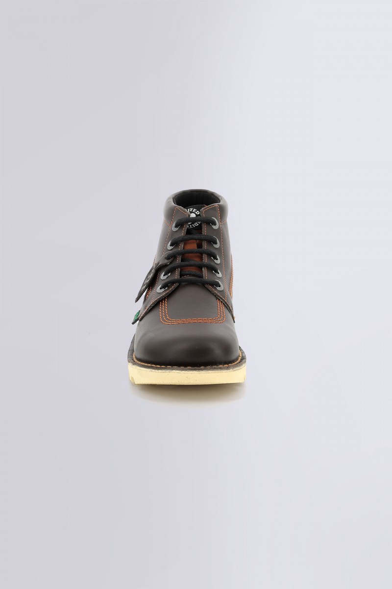 Kickers Kick Hi Cow Leather Boots Brown