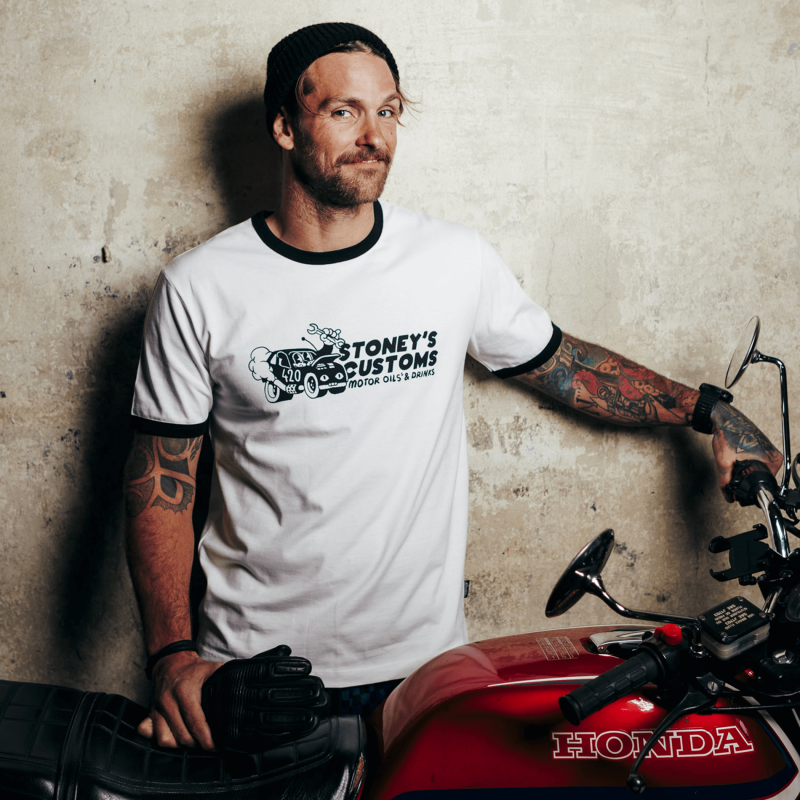 The Dudes Stoneys Garage Tee Off White