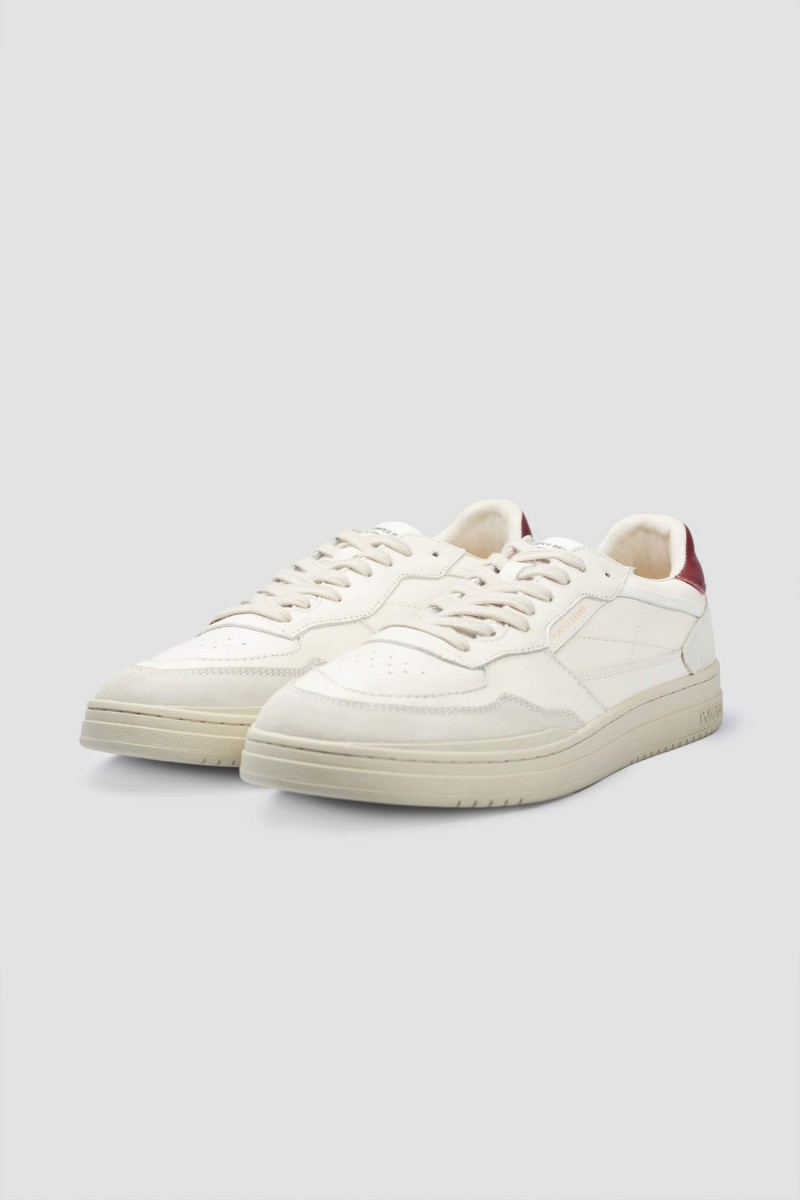 Pompeii Elan Leather Ecru Burgundy