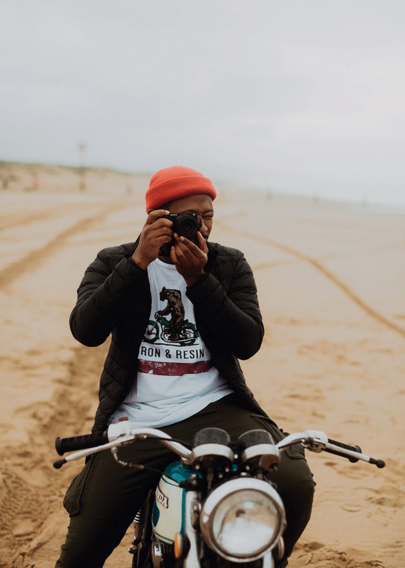 Iron & Resin Moto Bear Tee White