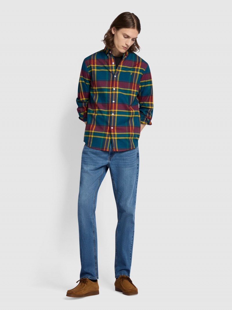 Farah Giusto Check Shirt Sailor Blue