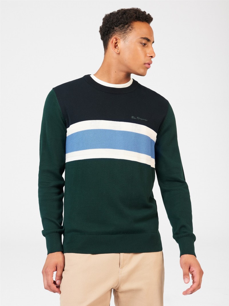 Ben Sherman Chest Stripe Crew Sweater...