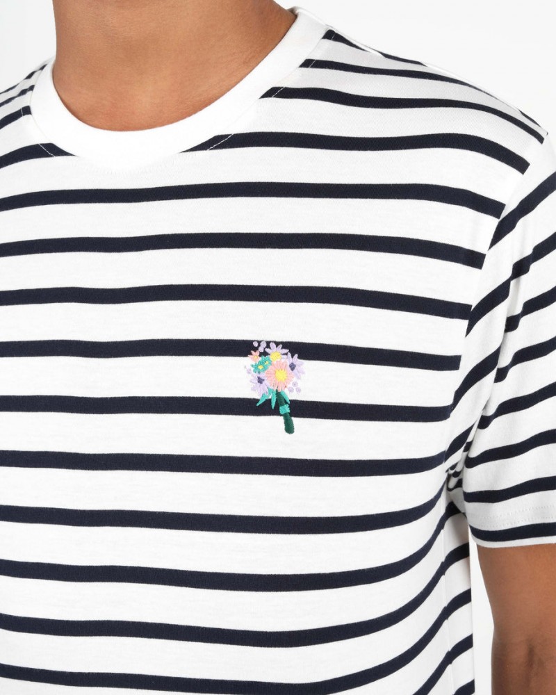 Wemoto Flower Tee Blue/White