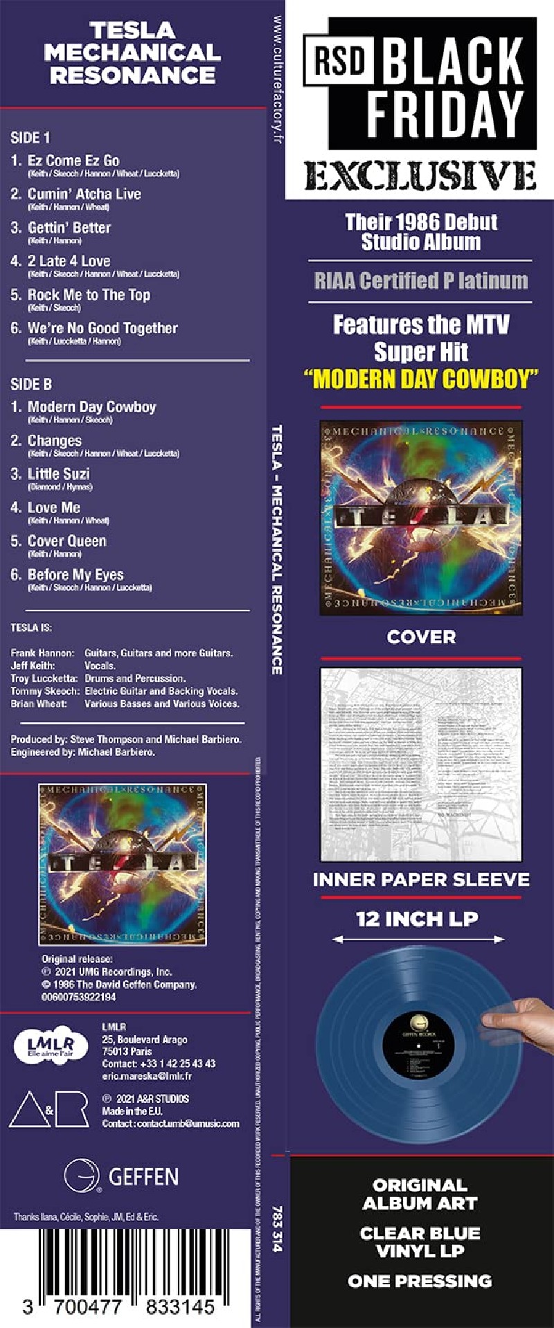 Tesla "Mechanical Resonance" Vinilo