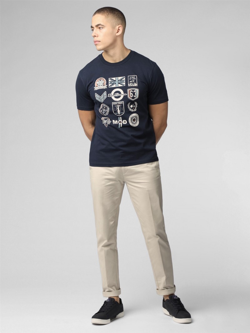 Ben Sherman Scooters Clubs Tee Dark Navy