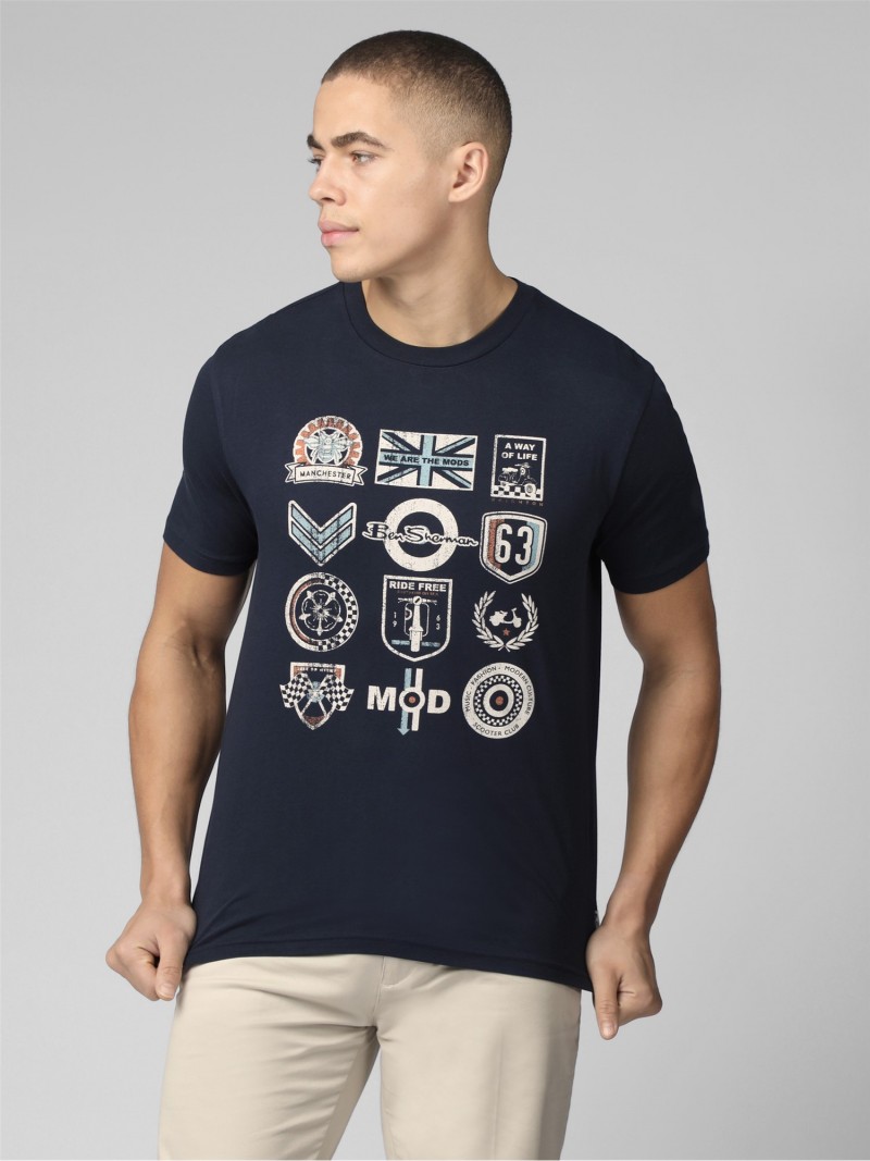 Ben Sherman Scooters Clubs Tee Dark Navy