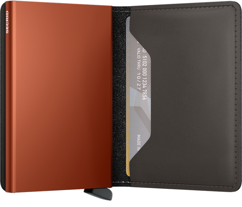 Secrid Slim Wallet Matte Truffle/Orange