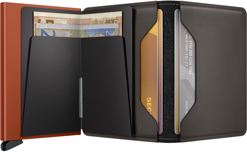 Secrid Slim Wallet Matte Truffle/Orange