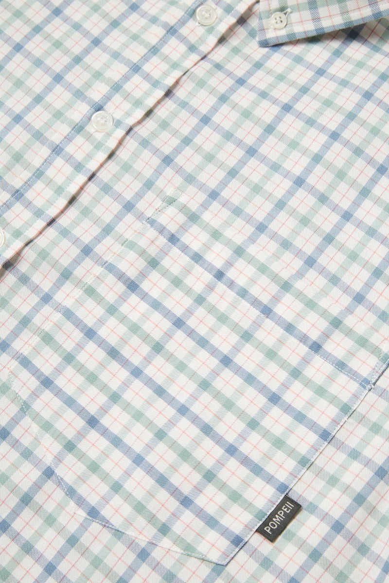 Pompeii Check Cotton Shirt Green