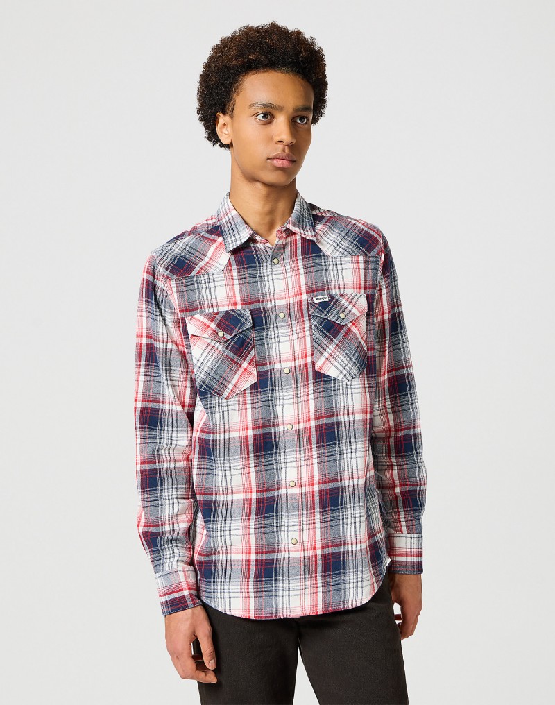 Wrangler Western Shirt Red/Blue
