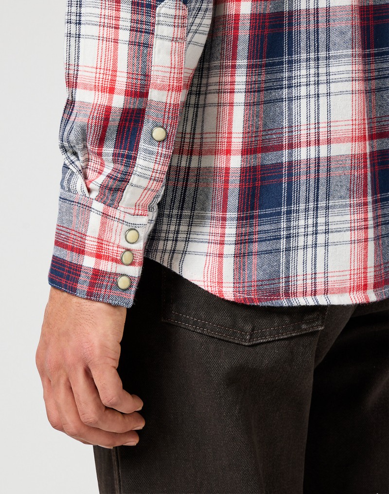 Wrangler Western Shirt Red/Blue