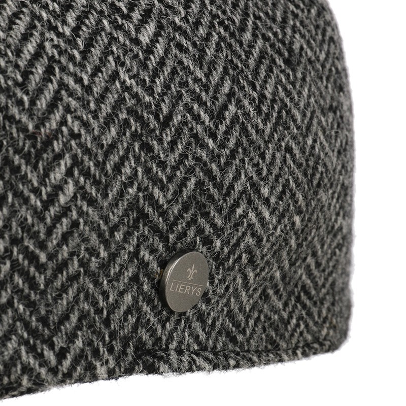 Lierys Wool Duck Cap Grey Herringbone