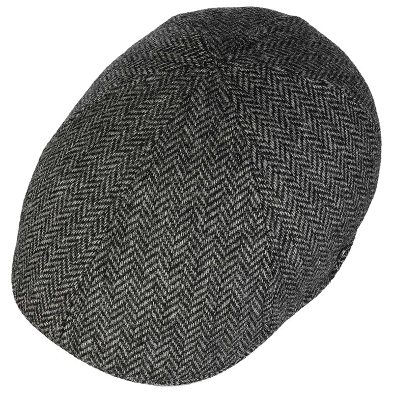 Lierys Wool Duck Cap Grey Herringbone