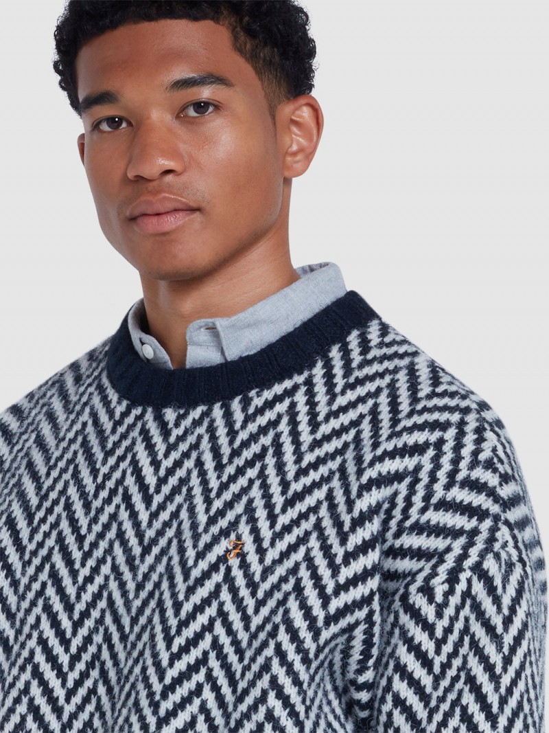 Farah Athens Herringbone Crew Sweater...