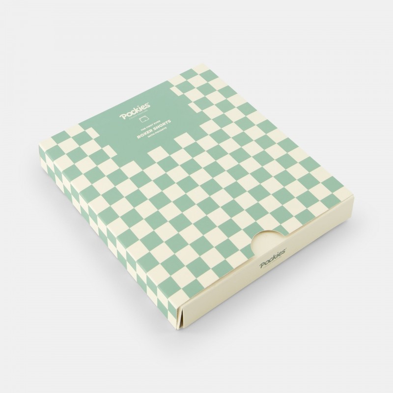 Pockies Green Checkered Boxer Shorts...