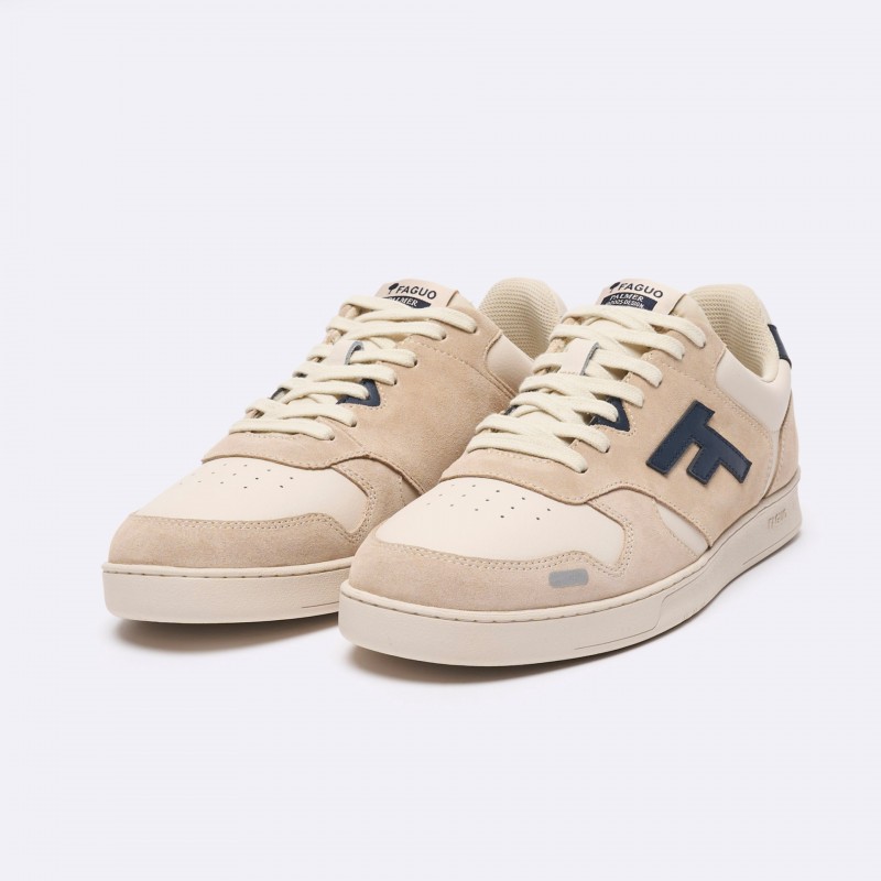 Faguo Palmer Leather Suede Beige/Blue