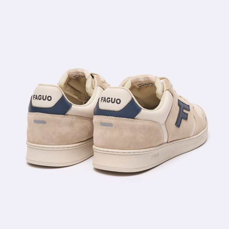 Faguo Palmer Leather Suede Beige/Blue