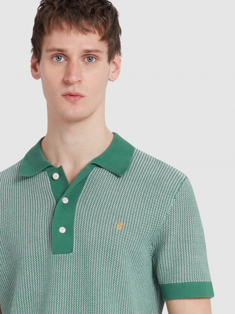 Farah Sandford Knit Polo Green Meadow