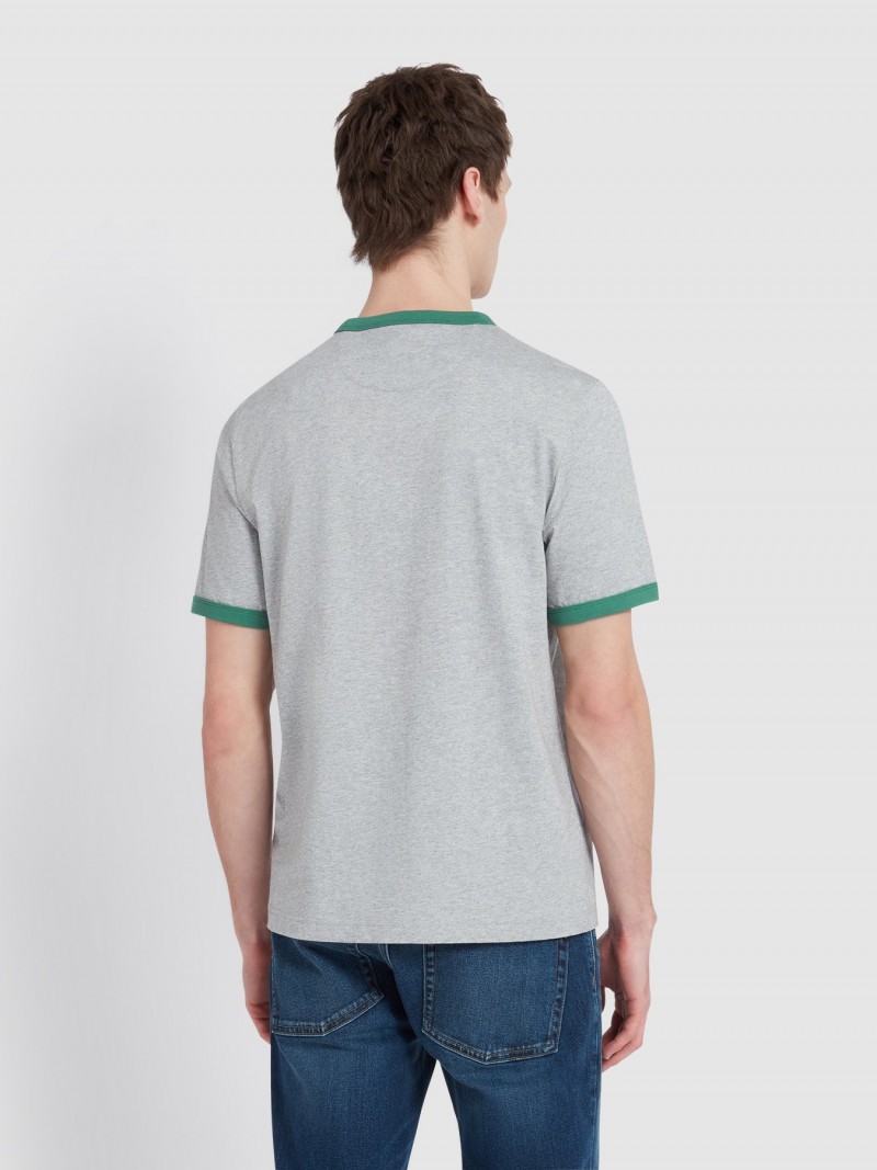 Farah Groves Ringer Tee Grey Marl