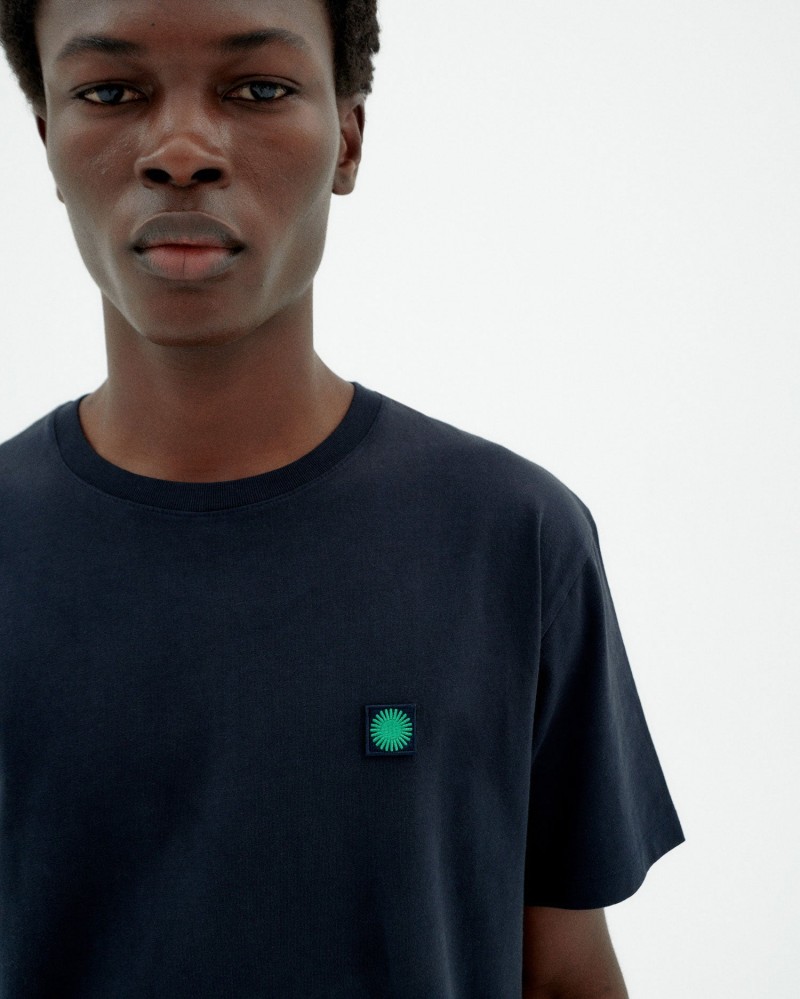 Thinking Mu Sol Contrast Tee Navy