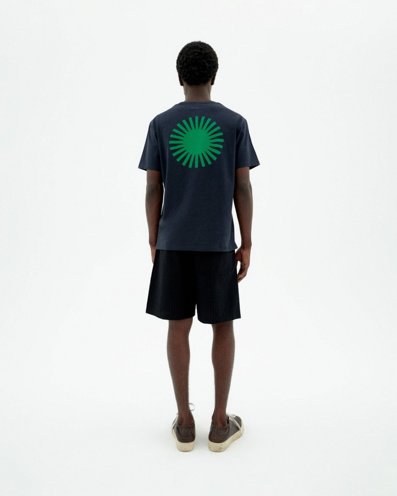 Thinking Mu Sol Contrast Tee Navy