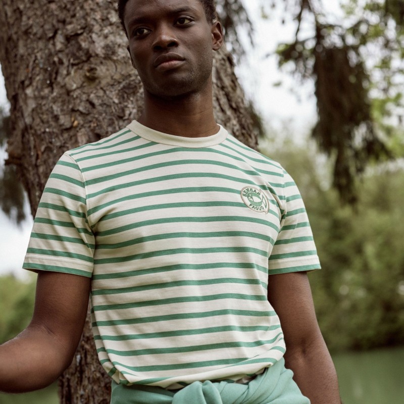 Faguo Lugny Knit Tee Ecru/Green