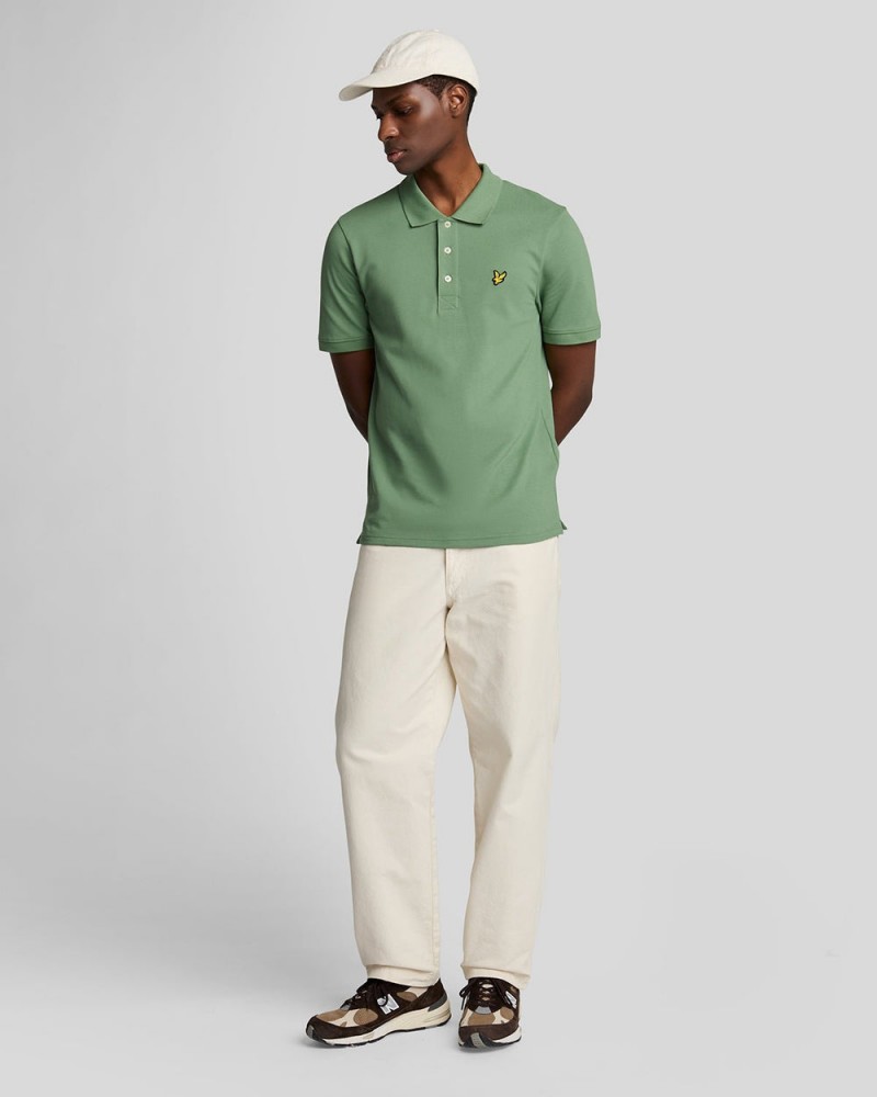 Lyle & Scott Plain Polo Smoke Green