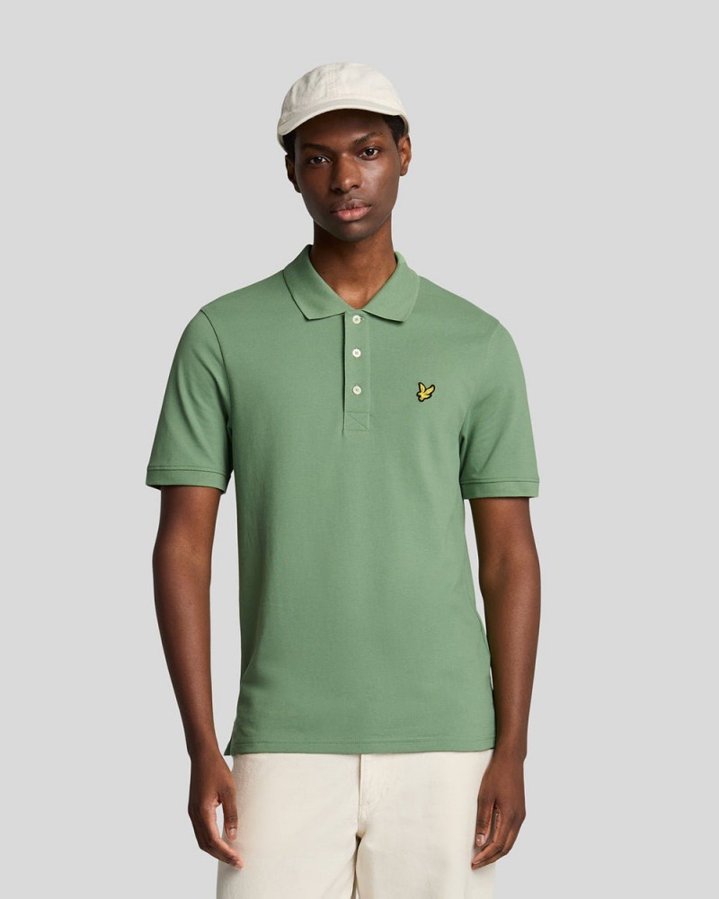 Lyle & Scott Plain Polo Smoke Green