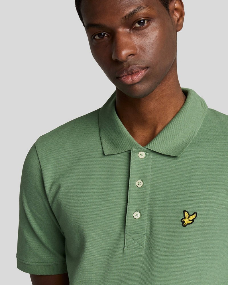 Lyle & Scott Plain Polo Smoke Green