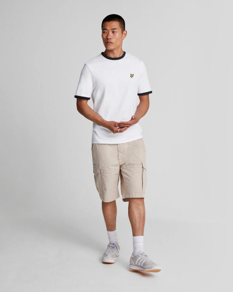 Lyle & Scott Ringer Tee White/Dark Navy