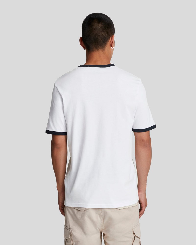 Lyle & Scott Ringer Tee White/Dark Navy