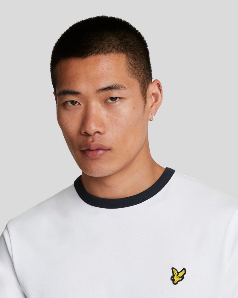 Lyle & Scott Ringer Tee White/Dark Navy