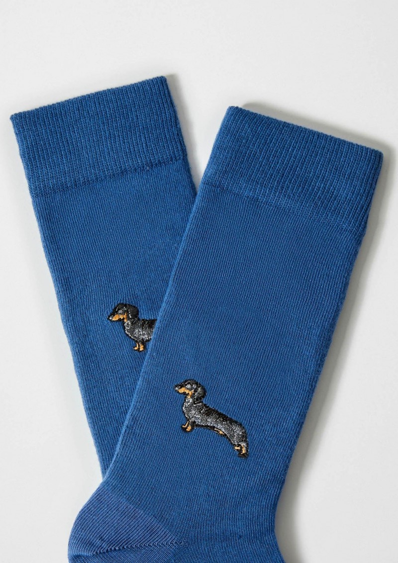 Besocks BePets Embroidered Socks Blue