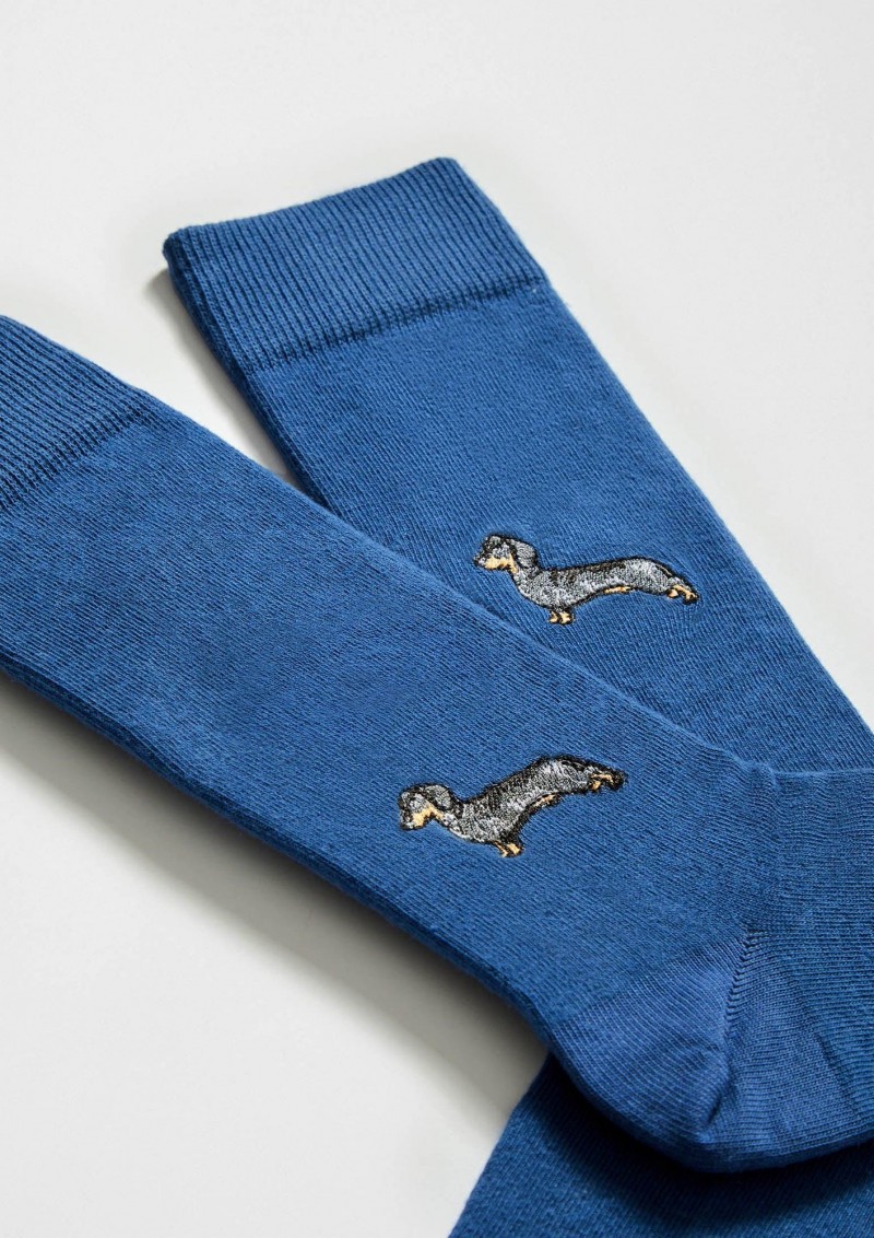 Besocks BePets Embroidered Socks Blue