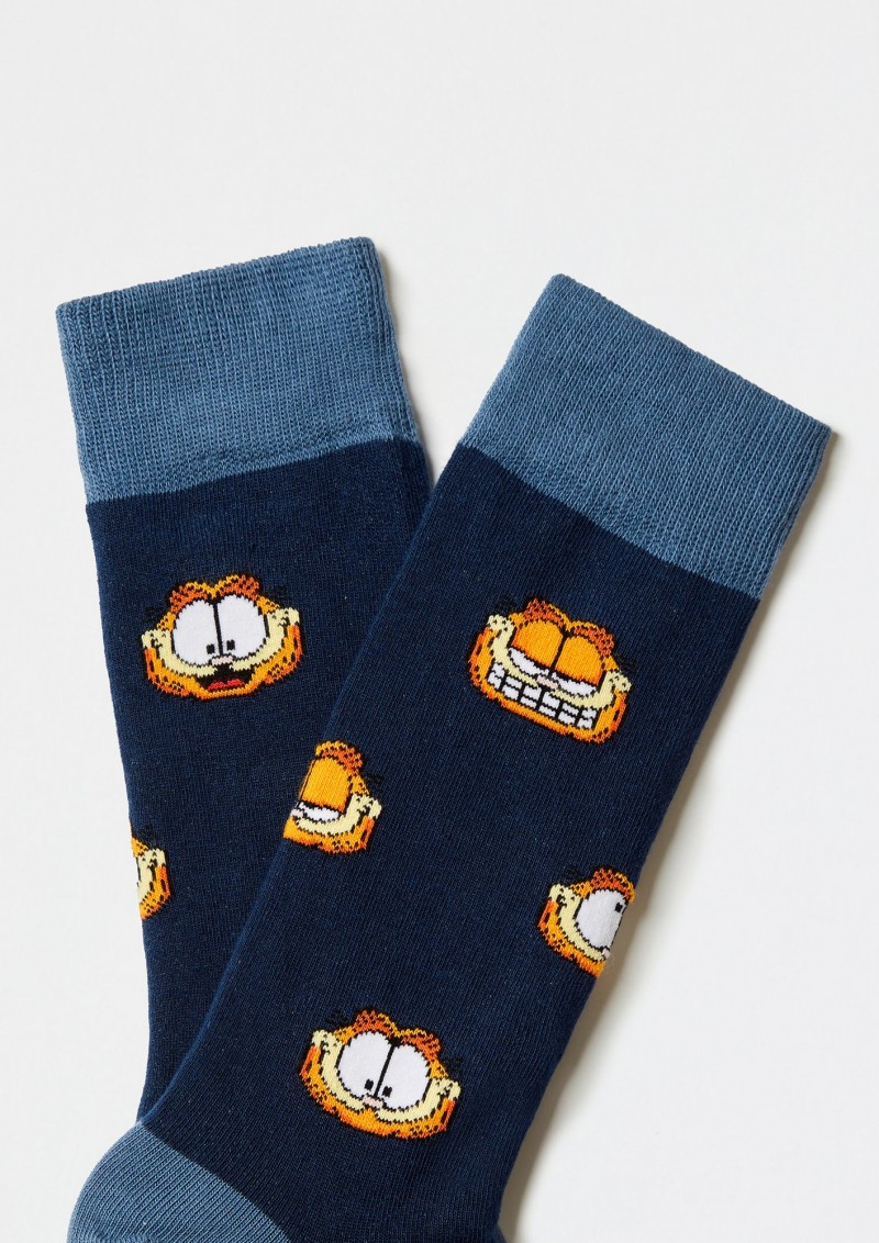 Besocks BeGarfield Faces Socks Blue