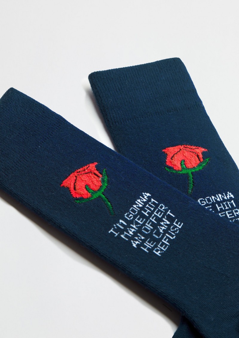 Besocks BeThegodfather Rose Socks Navy