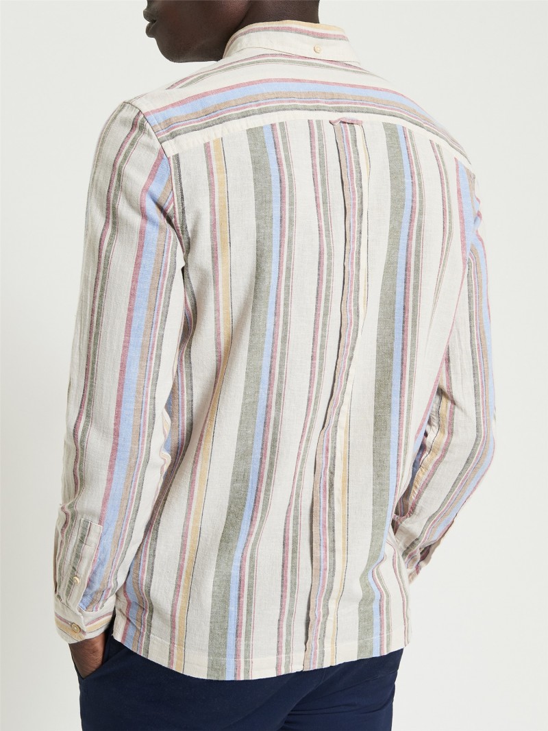 Ben Sherman Multicolor Stripe Linen...