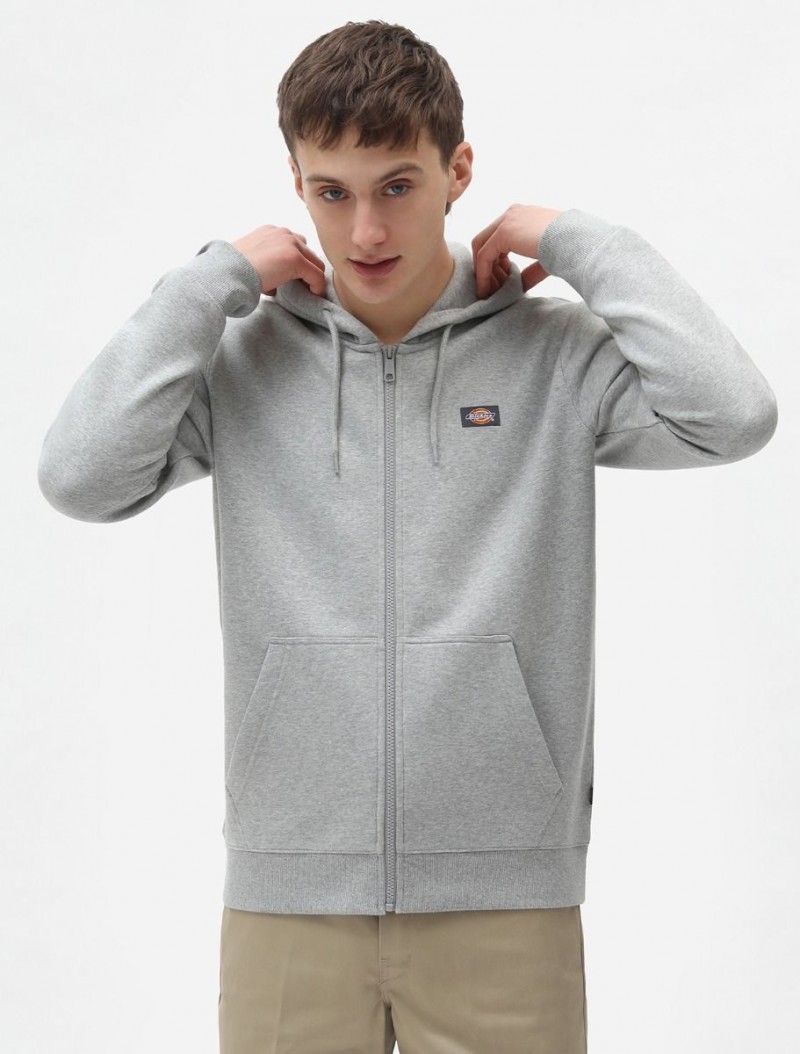 Dickies Oakport Zip Hooded Heather Grey