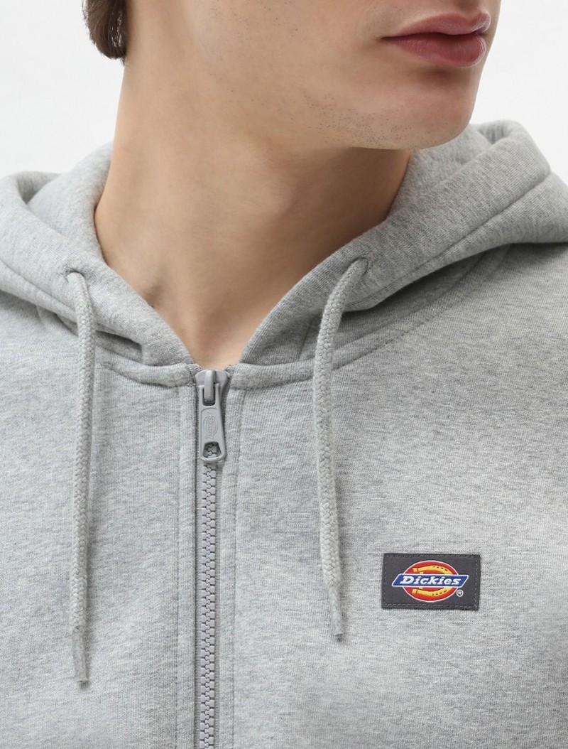 Dickies Oakport Zip Hooded Heather Grey
