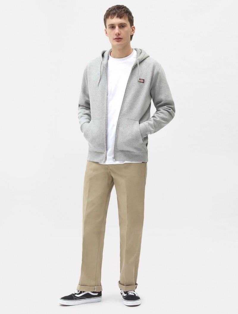 Dickies Oakport Zip Hooded Heather Grey