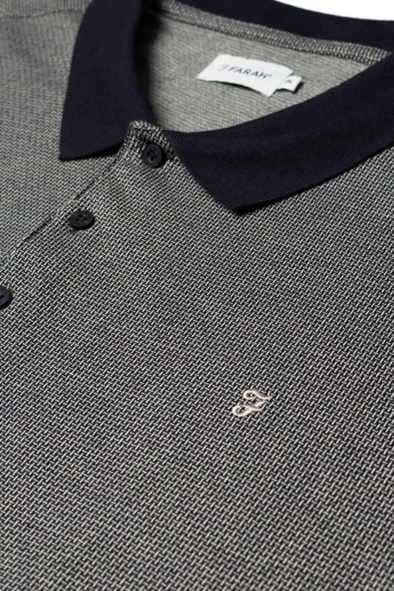 Farah Stafford Jacquard Polo True Navy