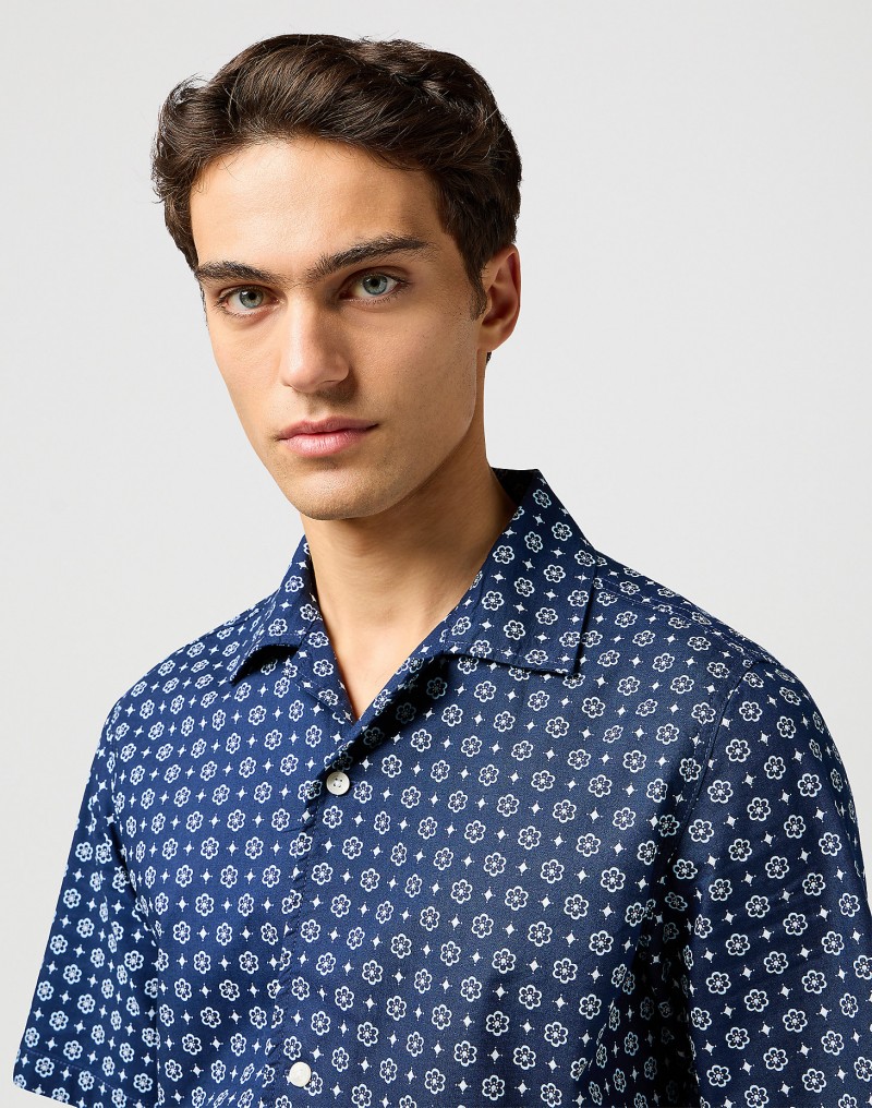 Wrangler Resort Shirt Blue Geo