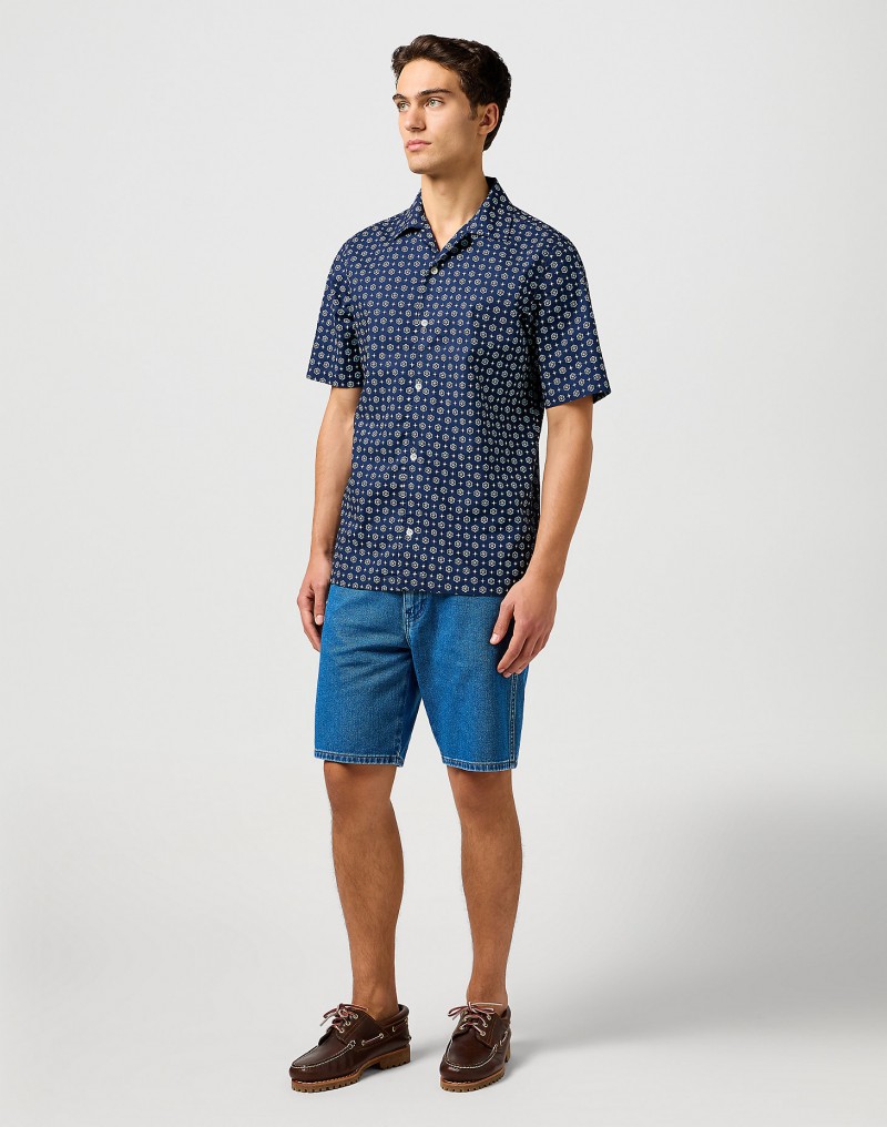 Wrangler Resort Shirt Blue Geo