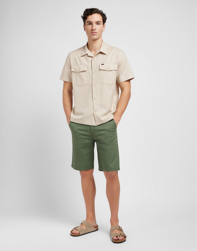 Lee Regular Chino Short Olive Grove