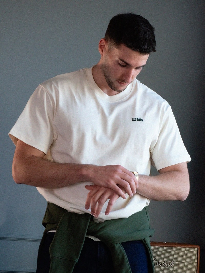 Les Gars Monogram Tee Cannoli White