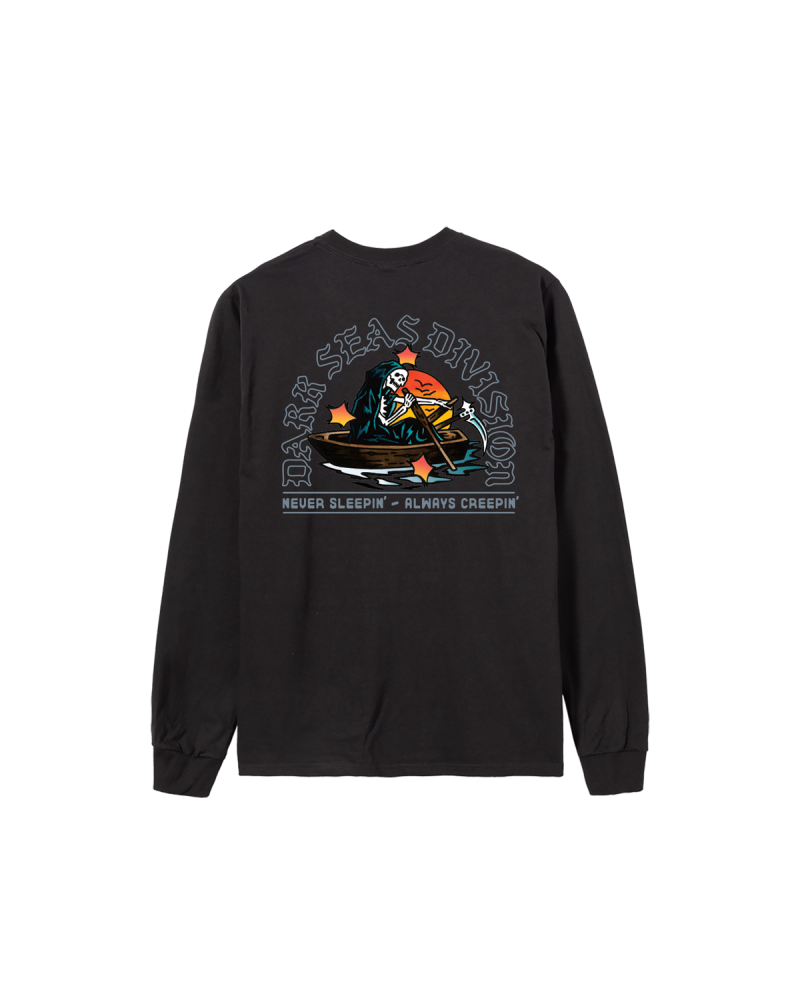 Dark Seas Rowboat Long Sleeve Tee Black