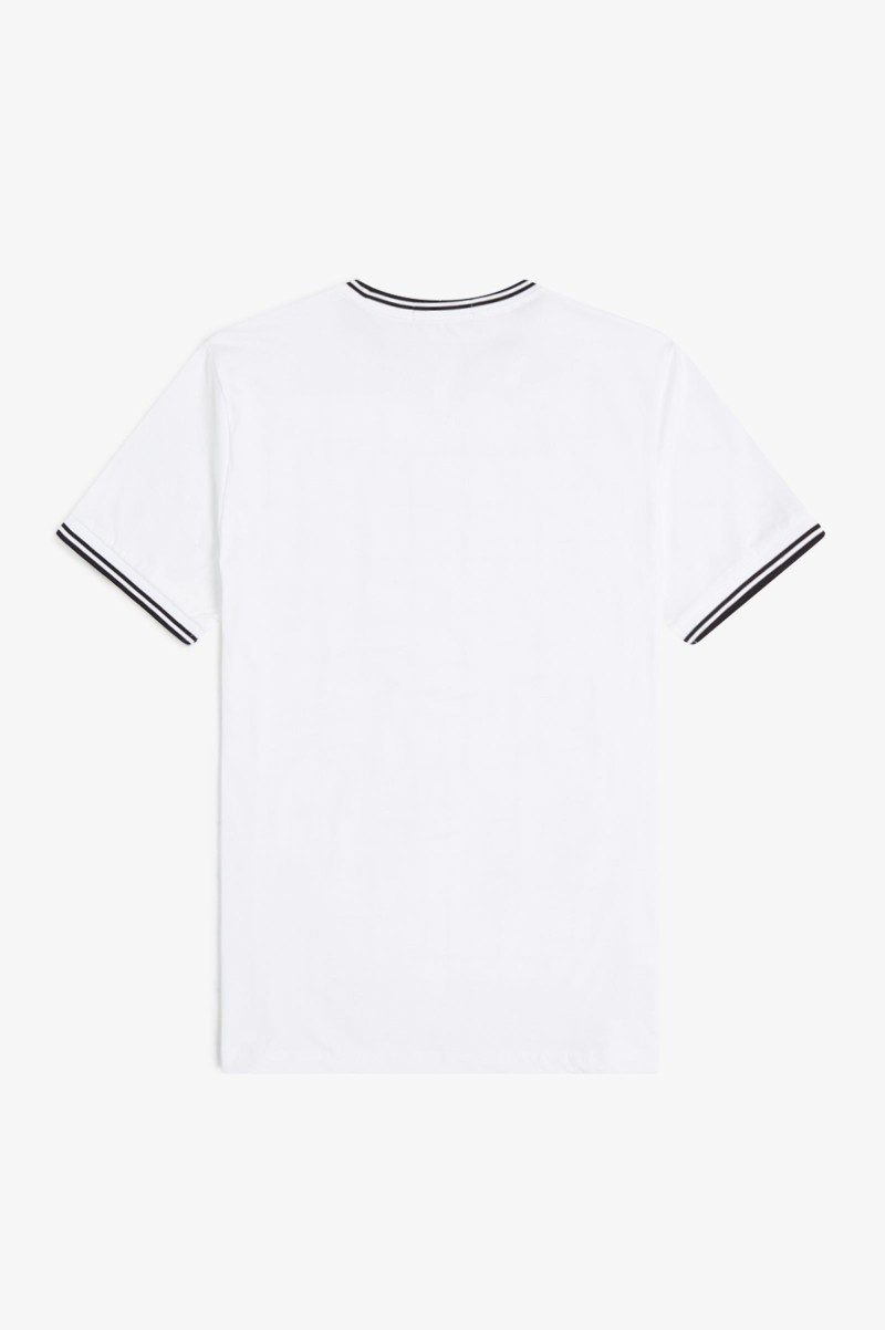 Fred Perry M1588 Twin Tipped Tee White